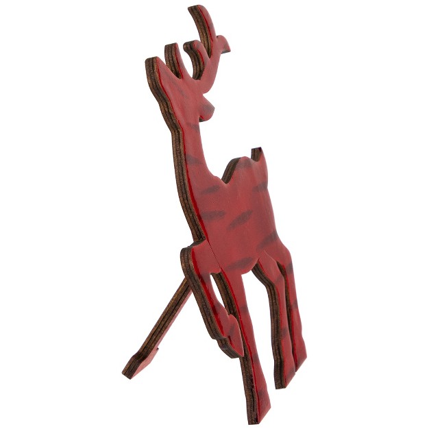 Glossy Red Standing Reindeer Christmas Decoration