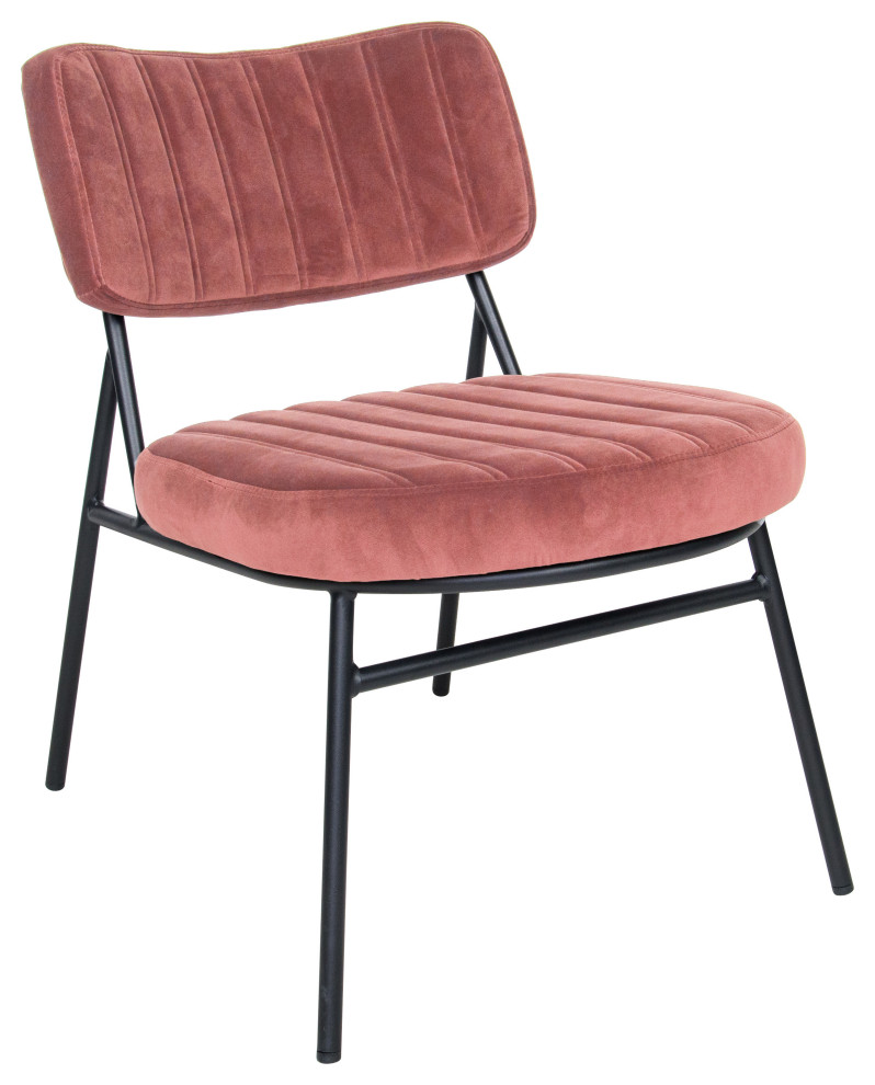 Marilane Velvet Accent Chair  Metal Frame   Midcentury   Armchairs And Accent Chairs   by LeisureMod  Houzz