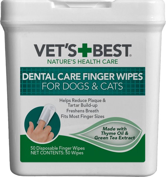 Vet's Best Dental Care Finger Wipes Dog and Cat Dental Wipes