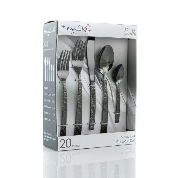 20 Piece Stainless Steel Flatware Set in Black