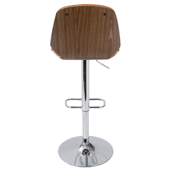 Carson Carrington Vihti Walnut Wood Adjustable Swivel Bar Stool