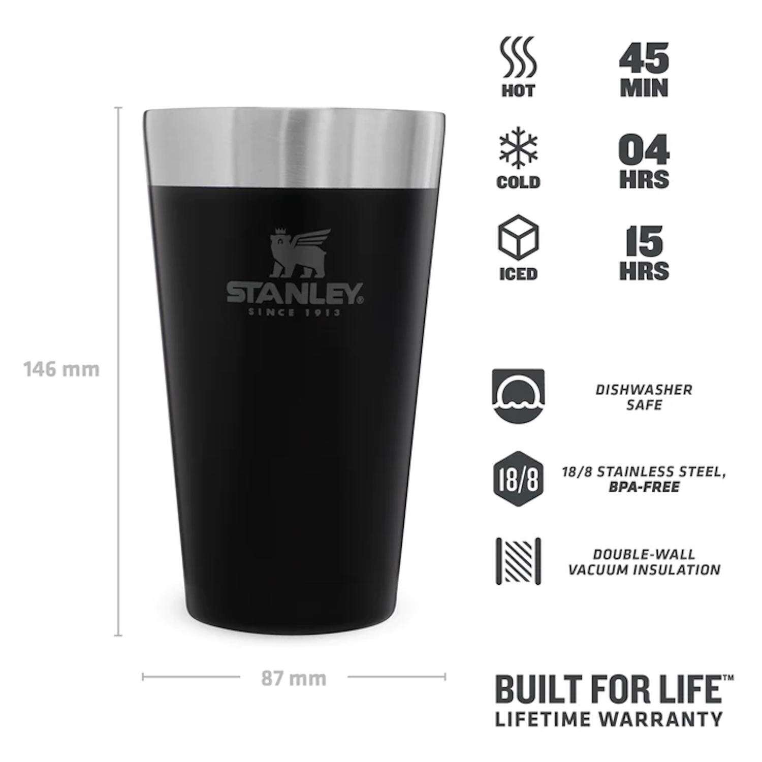 Stanley Adventure 16 oz Matte Black Insulated Tumbler