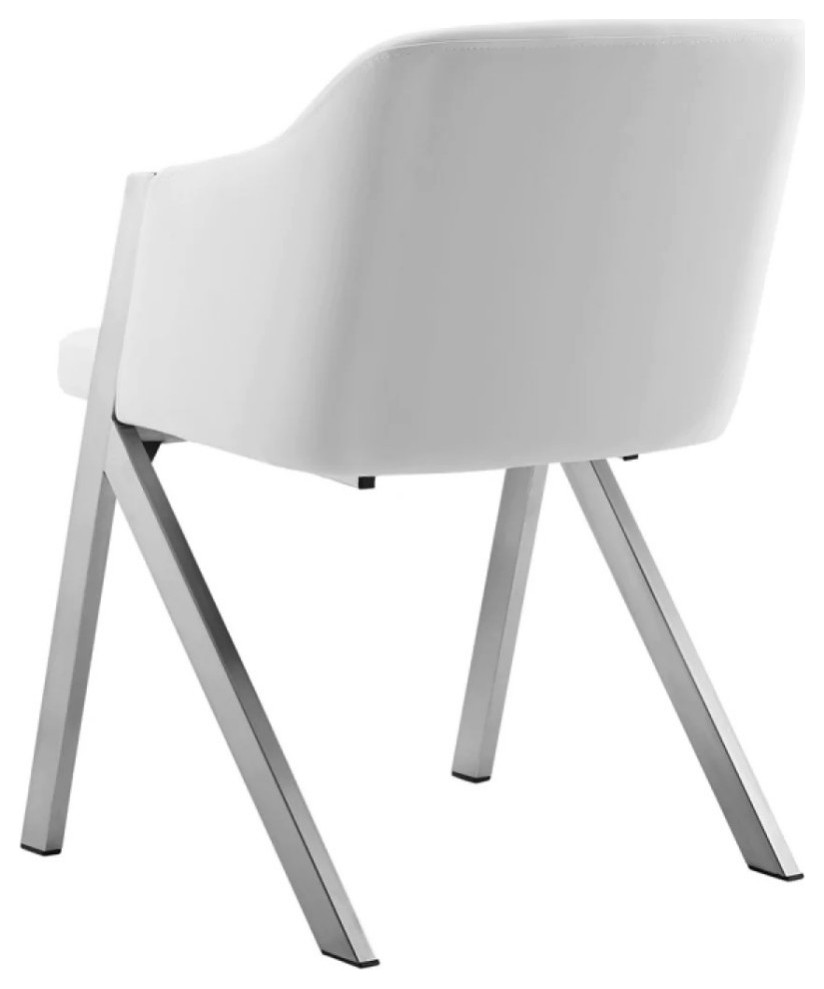 Irene Modern White Leatherette Dining Chair  Set of 2   Contemporary   Dining Chairs   by Virgil Stanis Design  Houzz