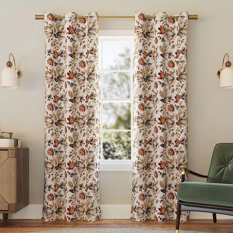 Sun Zero Irma Vintage Floral Blackout Grommet Window Curtain Panel