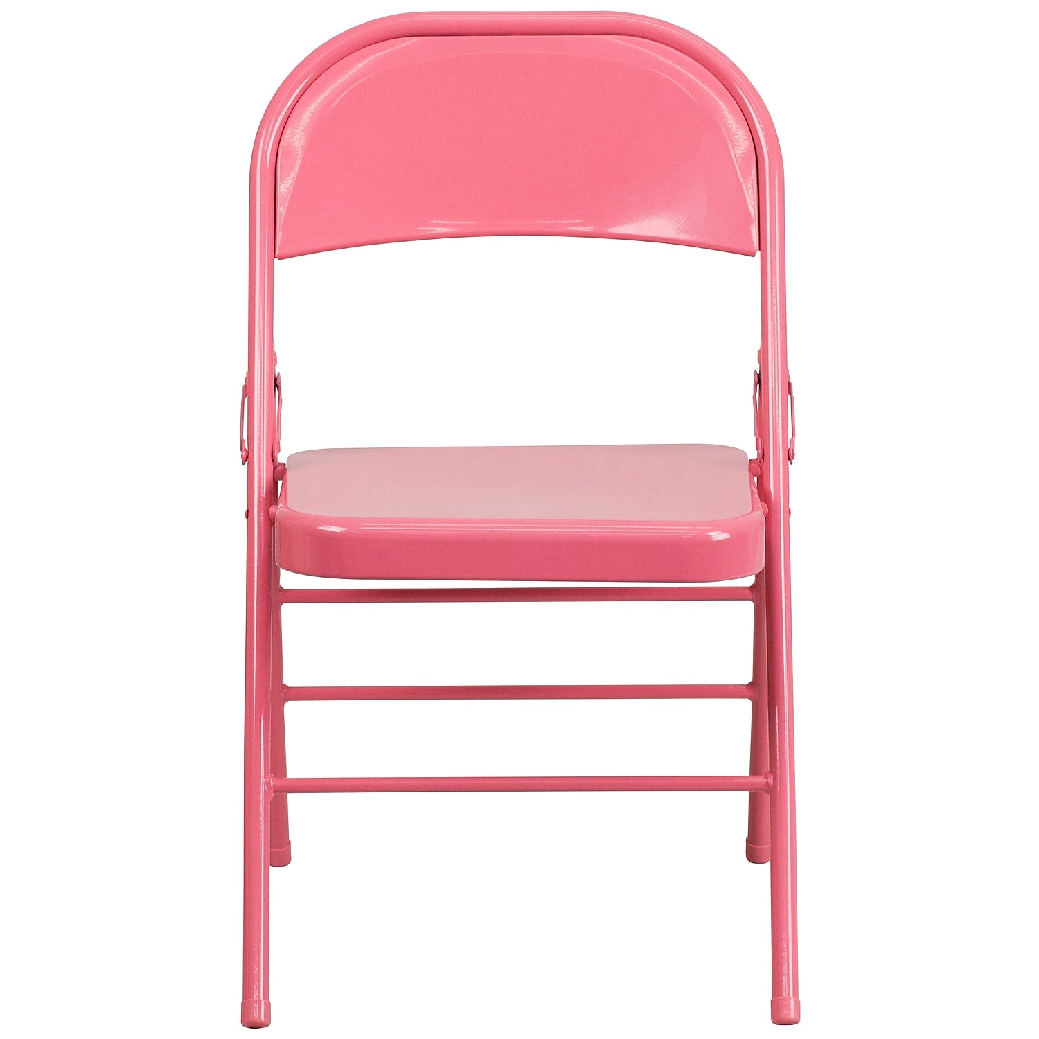 Flash Furniture HERCULES COLORBURST Series Metal Folding Chair Bubblegum Pink Set of 4 (4HF3PINK)