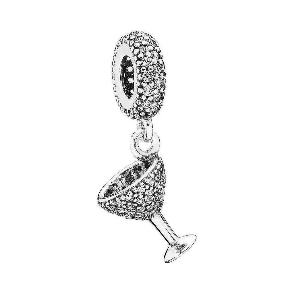 PANDORA  Pavé Cocktail Glass Dangle Charm