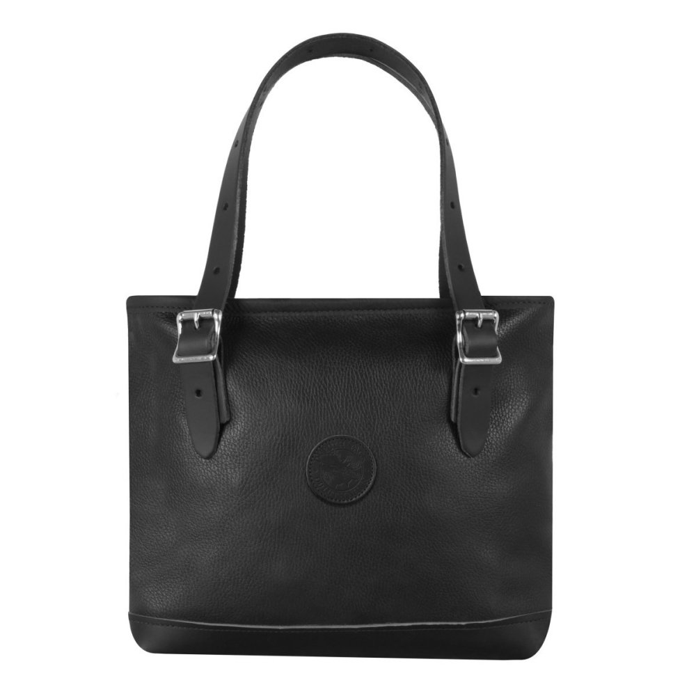 9 Liter Capacity Black Pebbled Leather Lakewalk Tote ;