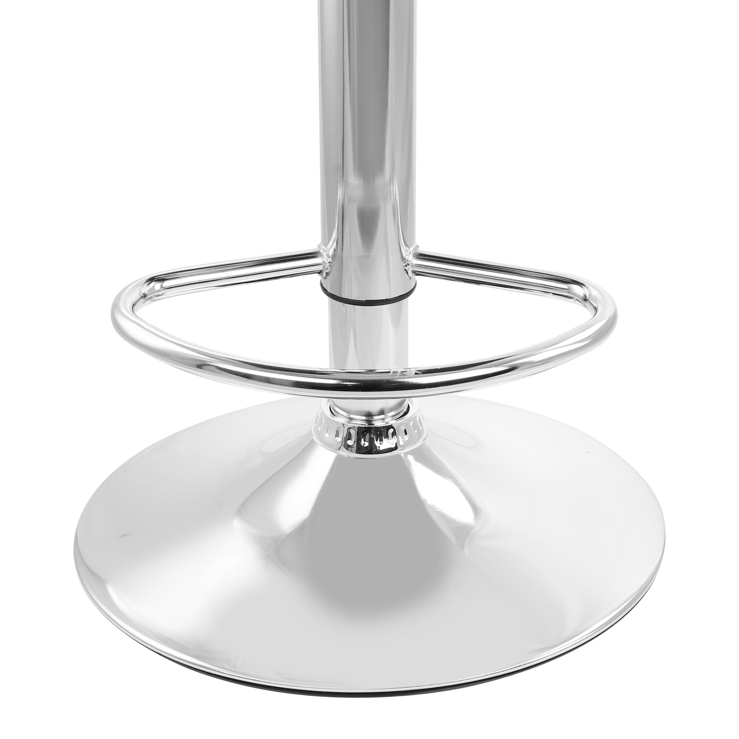 Elama Bar Stool with Adjustable Height and Swivel， Red and Chrome， Set of 2