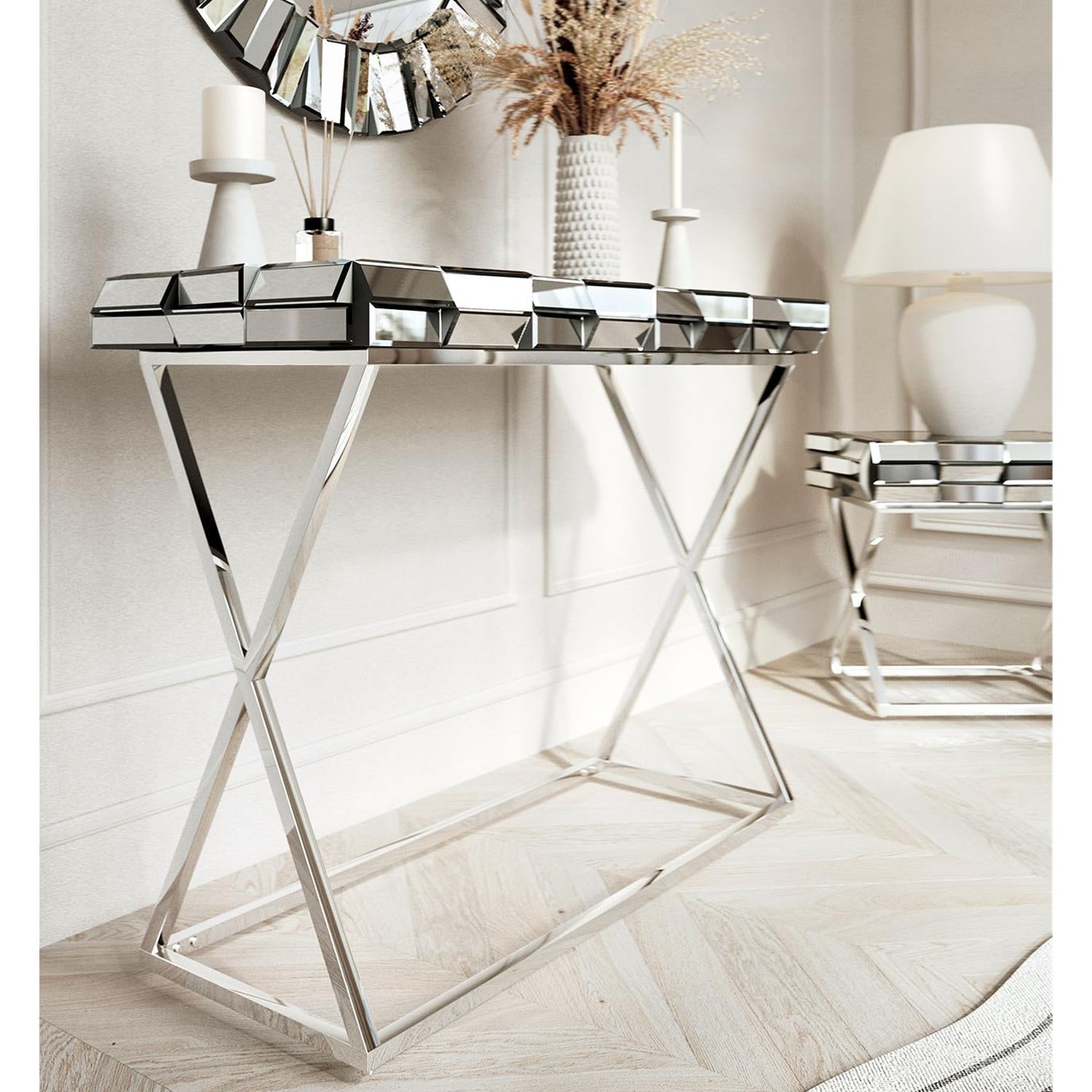 Glam Console Table with Mirror