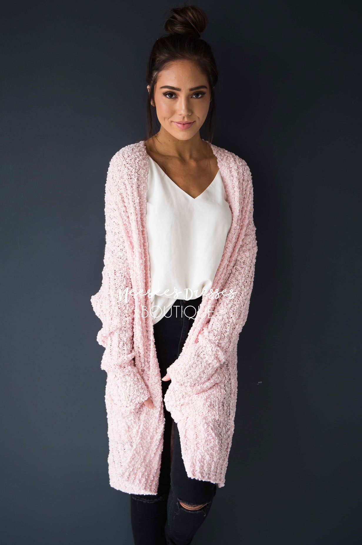 Popcorn Knit Oversized Cardigan