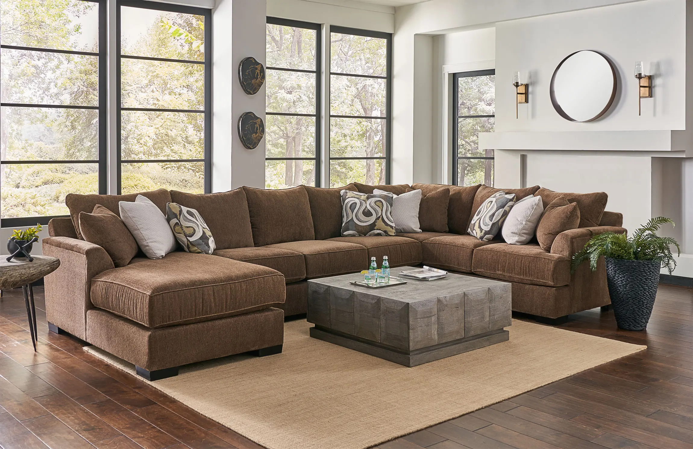 Tranquility Brown 3 Piece Sofa Bed Sectional