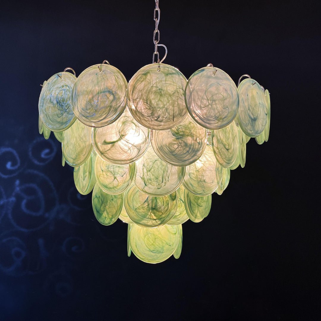 Green Murano Disc Chandelier