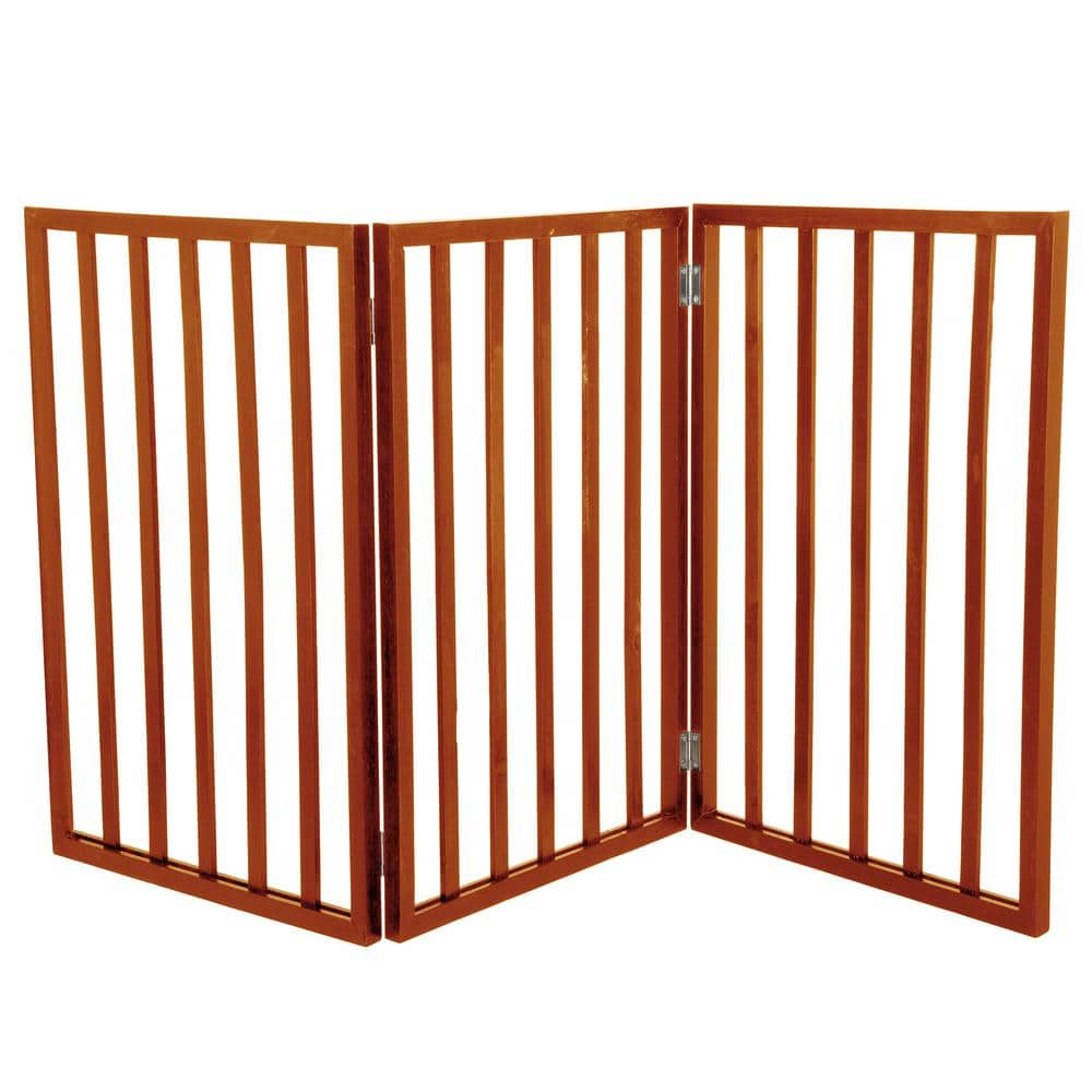 Petmaker 24 in. x 54 in. Wooden Freestanding Mahogany Pet Gate M320116