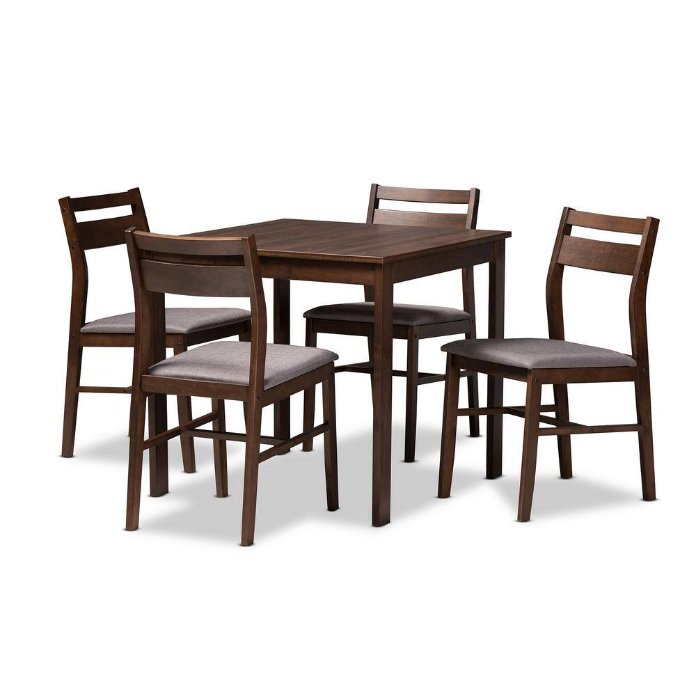 Baxton Studio Lovy 5-Piece Gray Dining Set 155-9579-HD