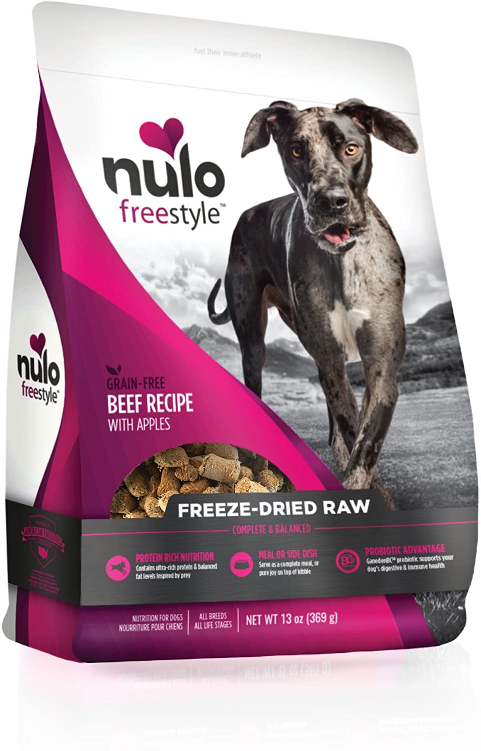 Nulo Freestyle Grain-Free Beef Recipe With Apples Freeze-Dried Raw Dog