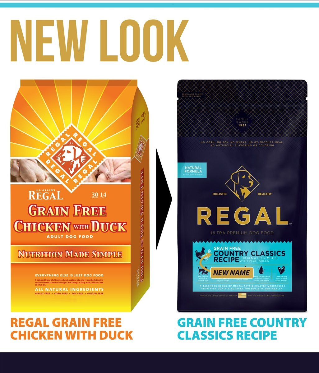 Regal Pet Foods Country Classics Recipe Grain-Free Chicken and Duck Meals Dry Dog Food