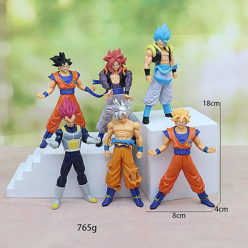 6pcs Anime Dragon Ball Super Saiyan Son Goku Vegito Gogeta Ornament Doll Figure 3nd