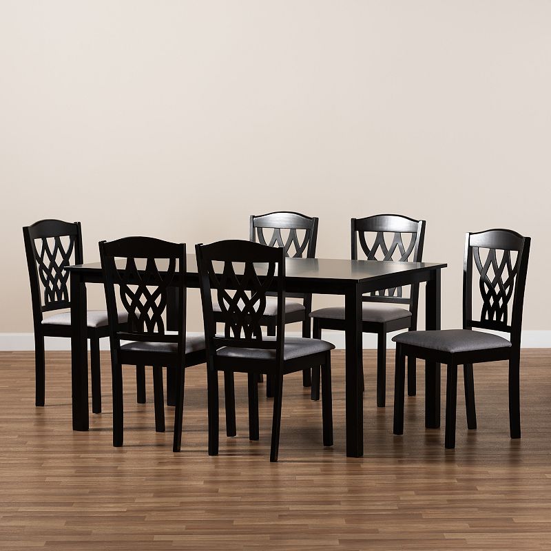 Baxton Studio Salem Dining Table and Chair 7-piece Set