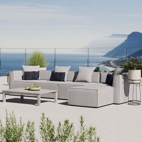 Saybrook Outdoor Patio Upholstered 5Piece Sectional Sofa