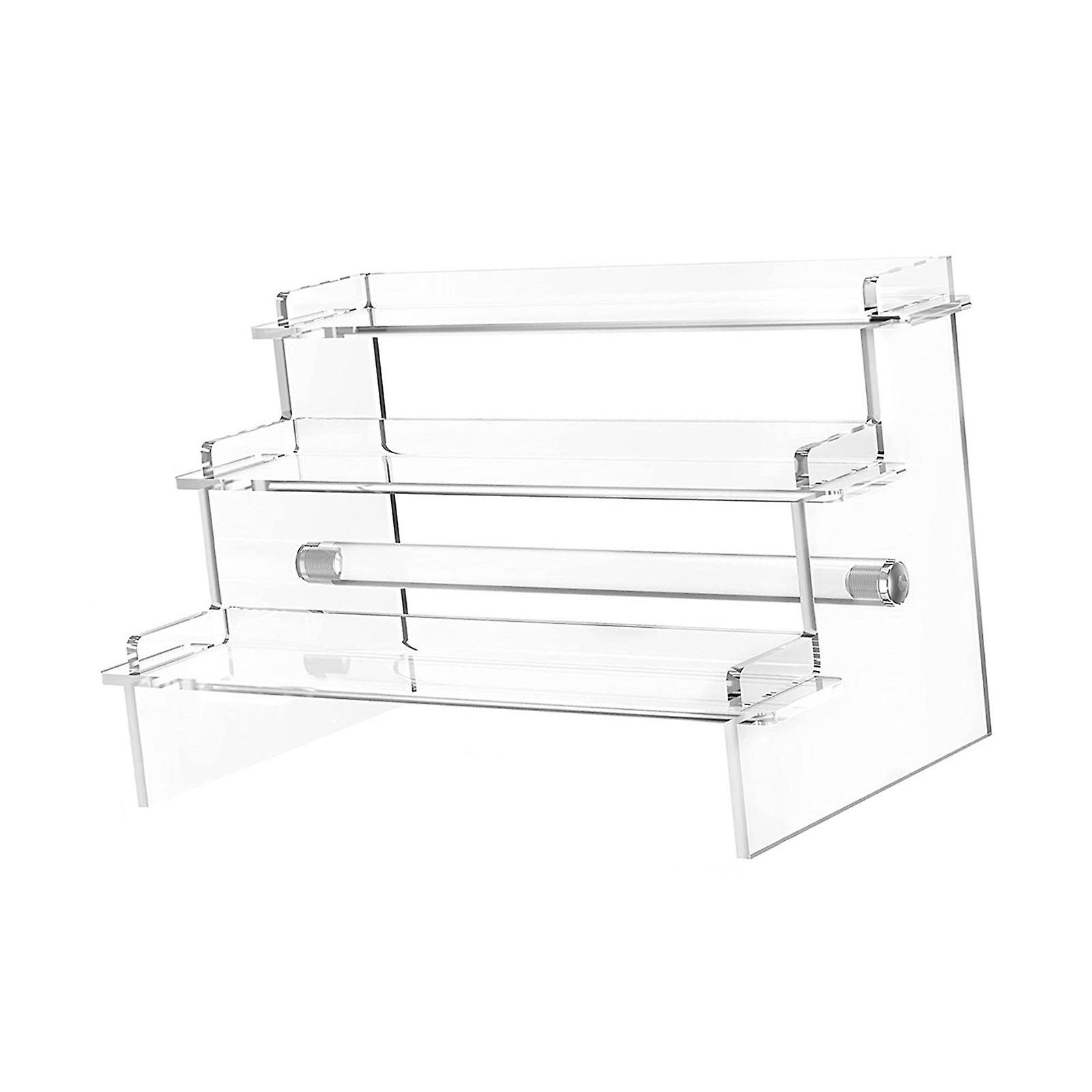 3 Tier Acrylic Display Riser Shelf Acrylic Stands For Model Figure Cosmetic