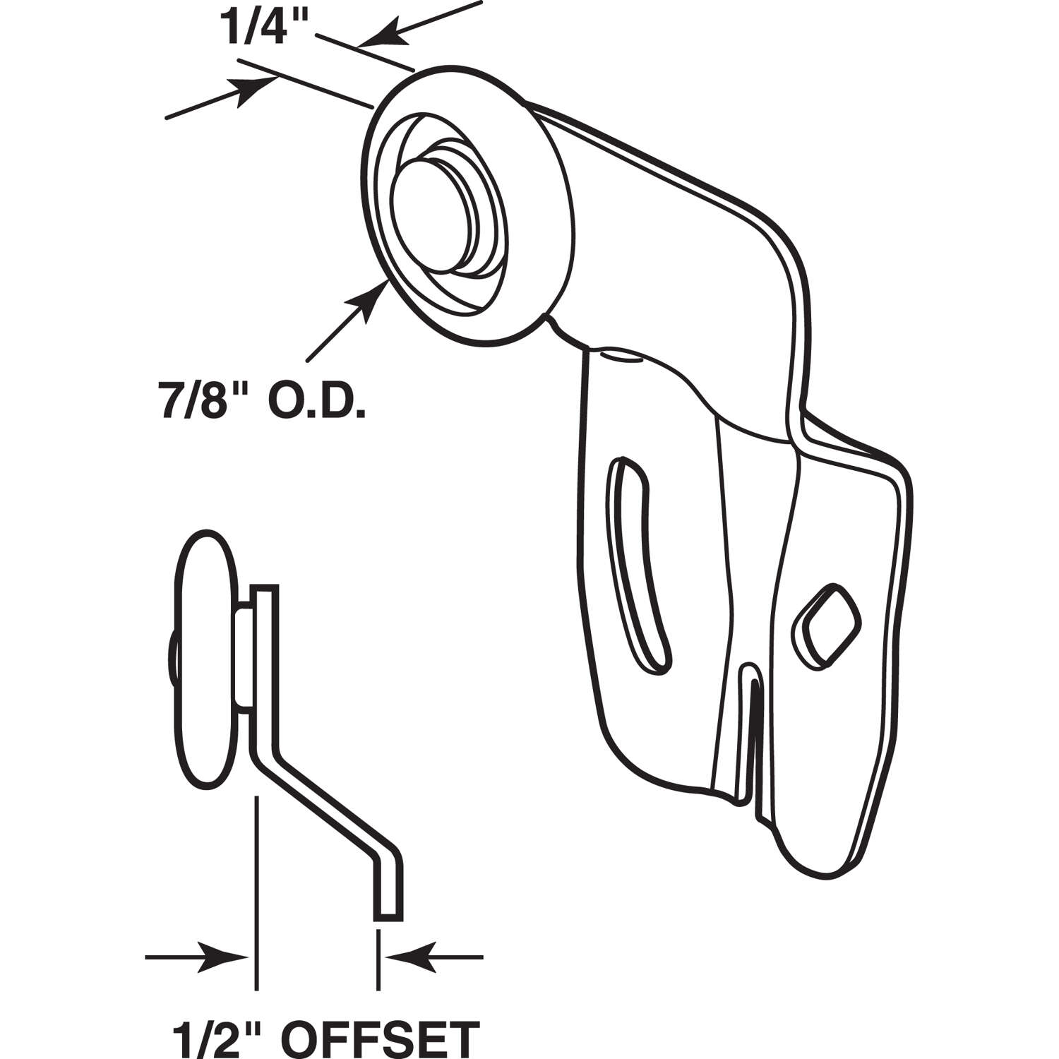 Prime-Line 7/8 in. D X 1/4 in. L Nylon/Steel Roller Assembly 2 pk