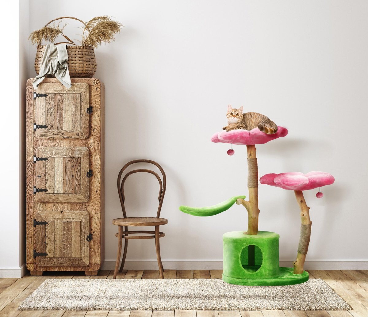 KBSPETS Floral 45-in Sisal Cat Tree