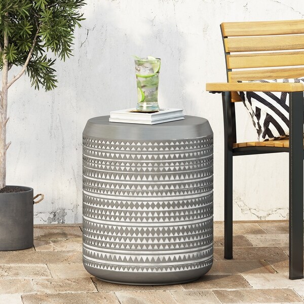 Outdoor Side Table，Concrete Accent Table，Patio Side Table Modular Design