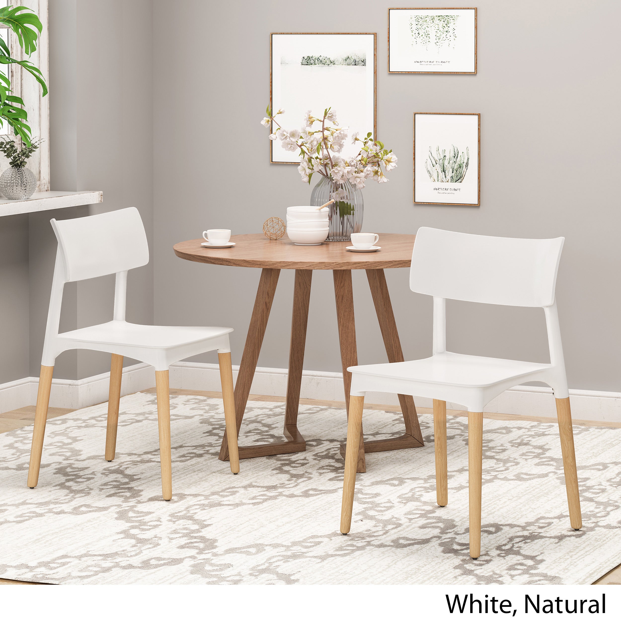 Isabel Modern Dining Chair with Beech Wood Legs (Set of 2)