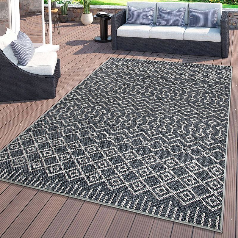 World Rug Gallery Trellis Bohemian Indoor Outdoor Area Rug