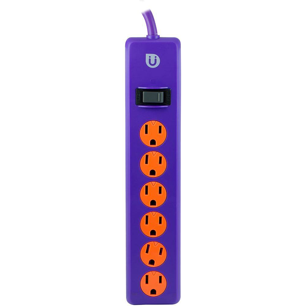 Uber 4 ft. 6-Outlet Power Strip Purple 25116