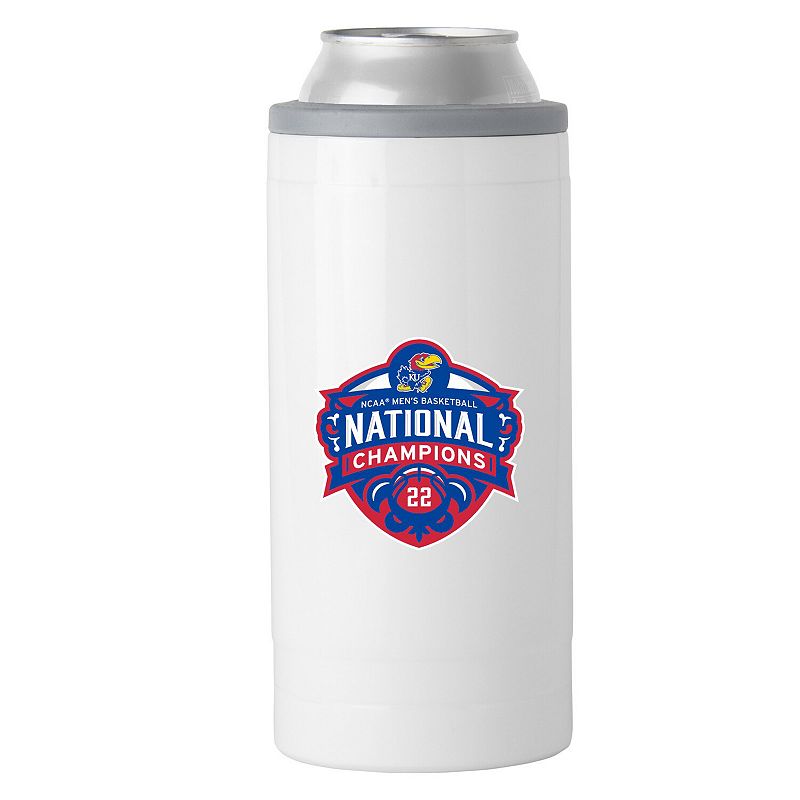 Kansas Jayhawks 2022 NCAA Men's Basketball National Champions 12oz. Stainless Steel Slim Can Cooler