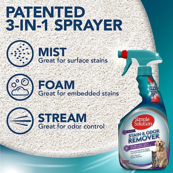 Simple Solution Pet Stain and Odor Remover with Pro-Bacteria and Enzyme Formula