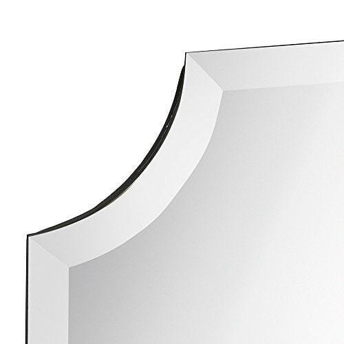 Large Beveled Scalloped Edge Rectangular Wall Mirror (30