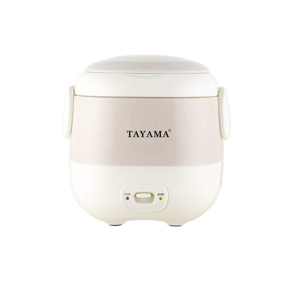 Tayama 3-Cup White Portable Mini Rice Cooker TMRC-03R