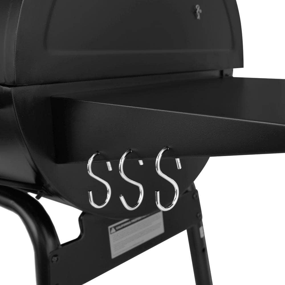 Royal Gourmet Charcoal Grill in Black with Offset Smoker and Side Table