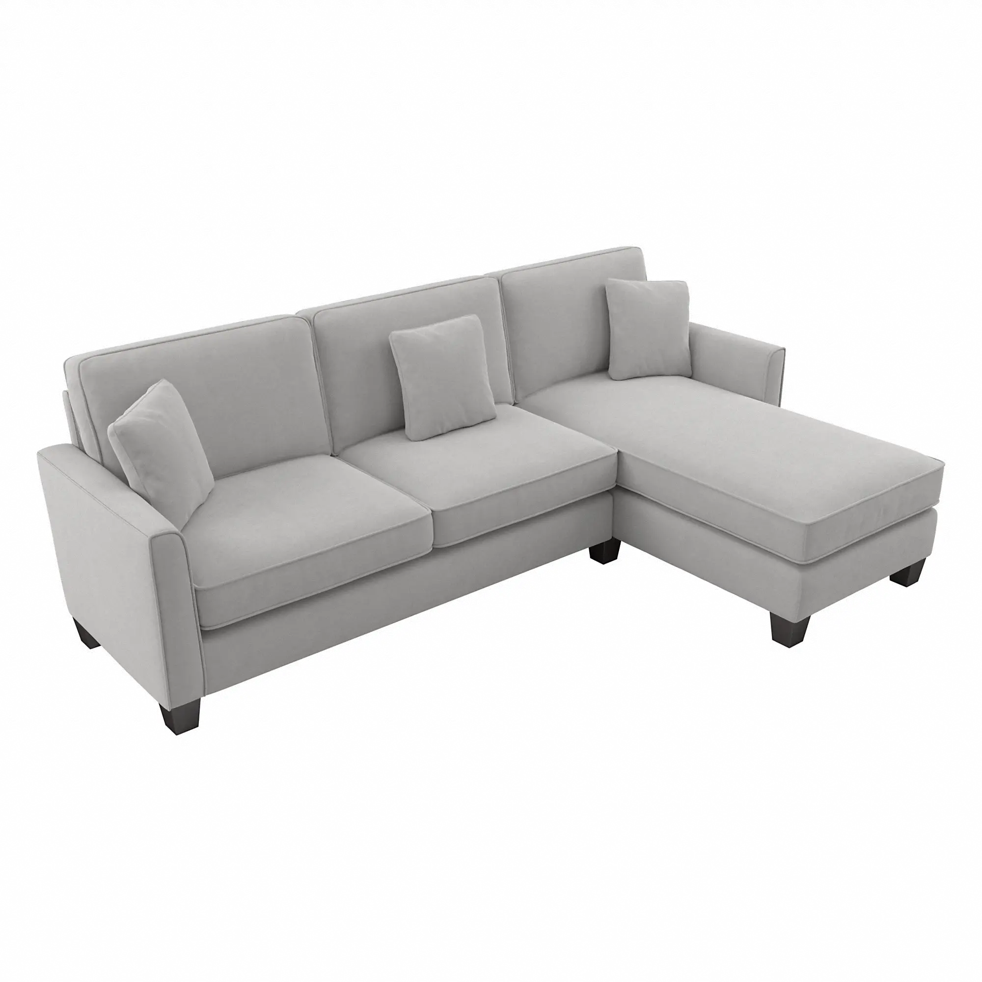 Flare Light Gray Microsuede Sectional with Reversible Chaise Lounge - Bush Furniture