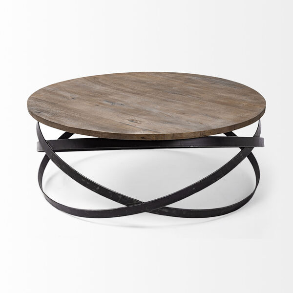 Triumph Brown Round Solid Wood Top Coffee Table