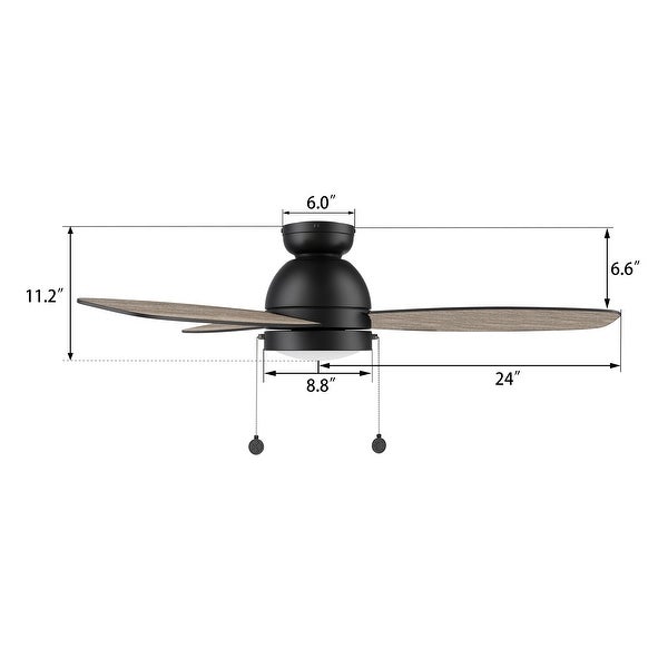 Reed 48-inch Indoor Ceiling Fan with Pull Chain，Dimmable LED Light Kit and Reversible DC motors. - N/A Shopping - The Best Deals on Ceiling Fans | 41781985