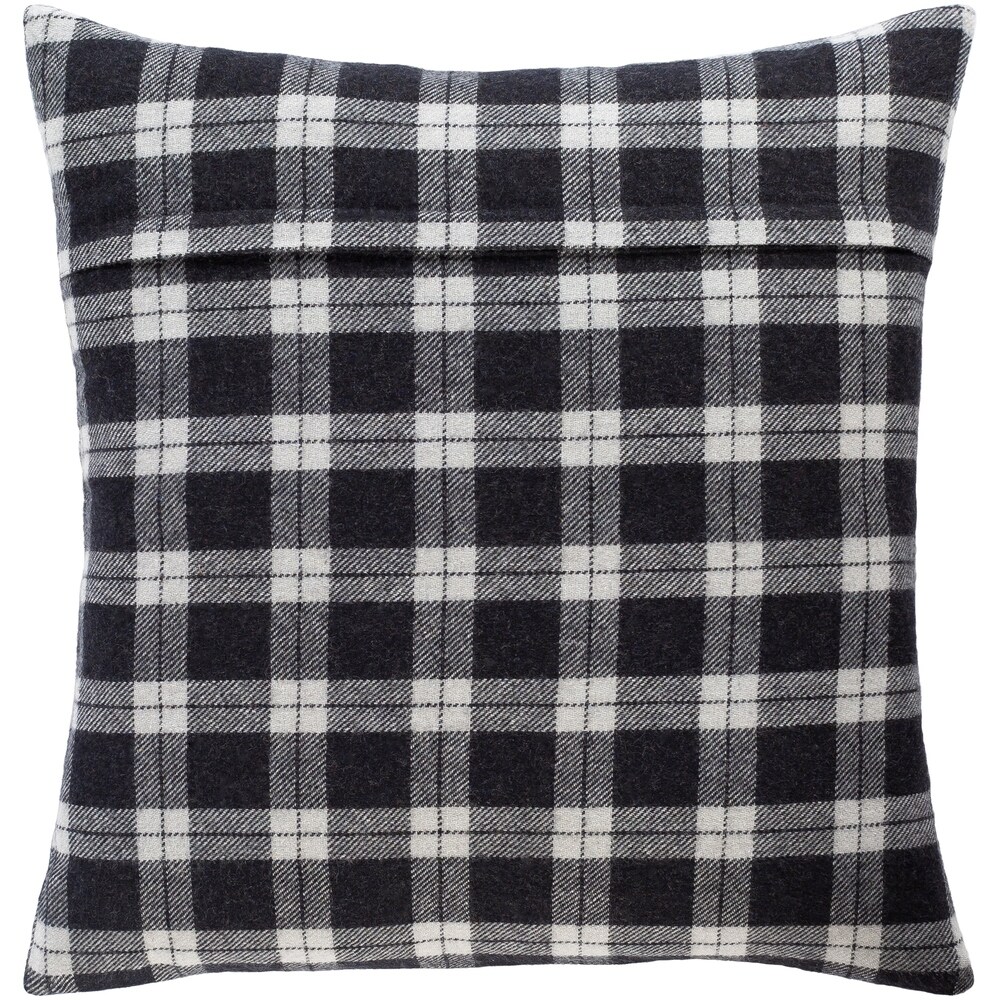 Suri Classic Black   Grey Plaid Throw Pillow