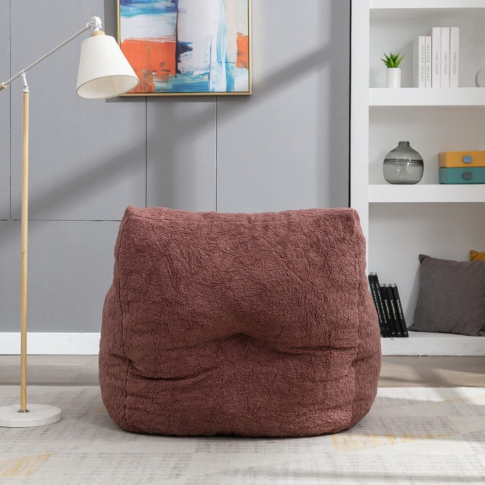 Lazy Sofa Teddy Fabric Bean Bag Chairs for Adults   Kids  Modern Accent Chair Ultra Soft