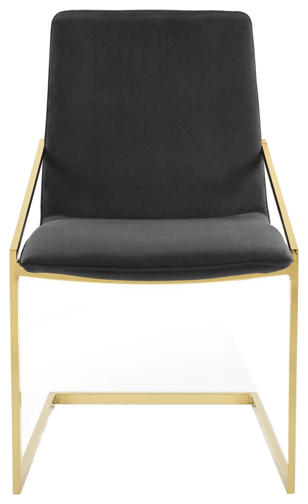 Velvet Dining Chair  Karina Pierre Side Chair  Glam Gold Guest Chair   Contemporary   Dining Chairs   by mod space furniture  Houzz
