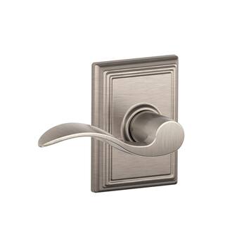 Schlage Accent Satin Nickel Passage HallCloset Door Handle with Addison Trim F10 ACC 619 ADD