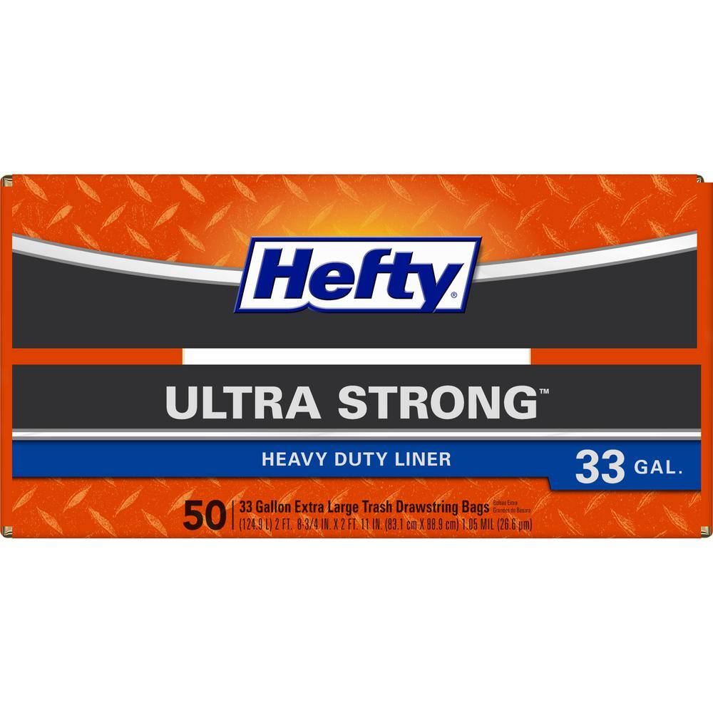 Hefty Ultra Strong Draw String 33 Gal. Trash Bags (50-Count) 00E8357400AC