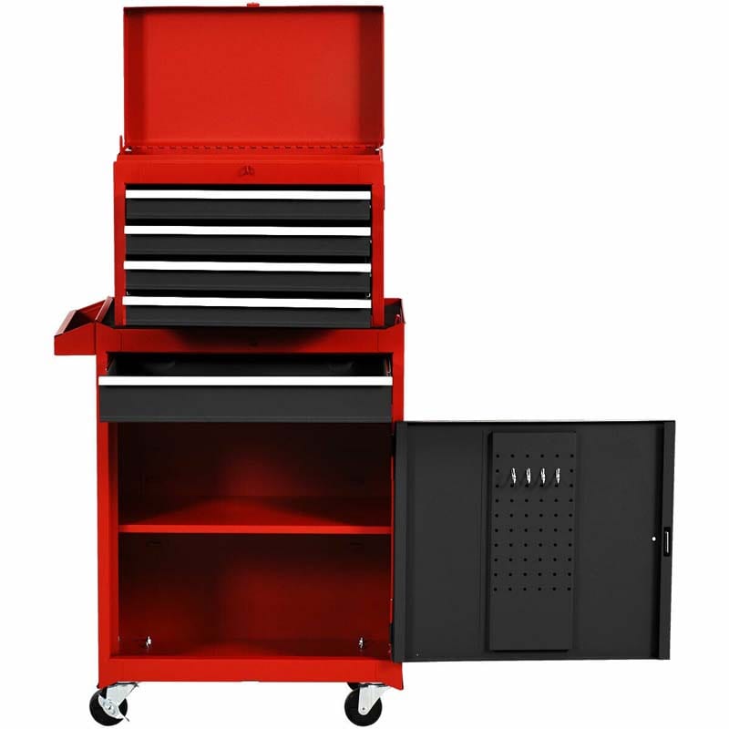 5-Drawer Rolling Tool Chest Removable Tool Storage Cabinet Metal Toolbox Organizer with Lock