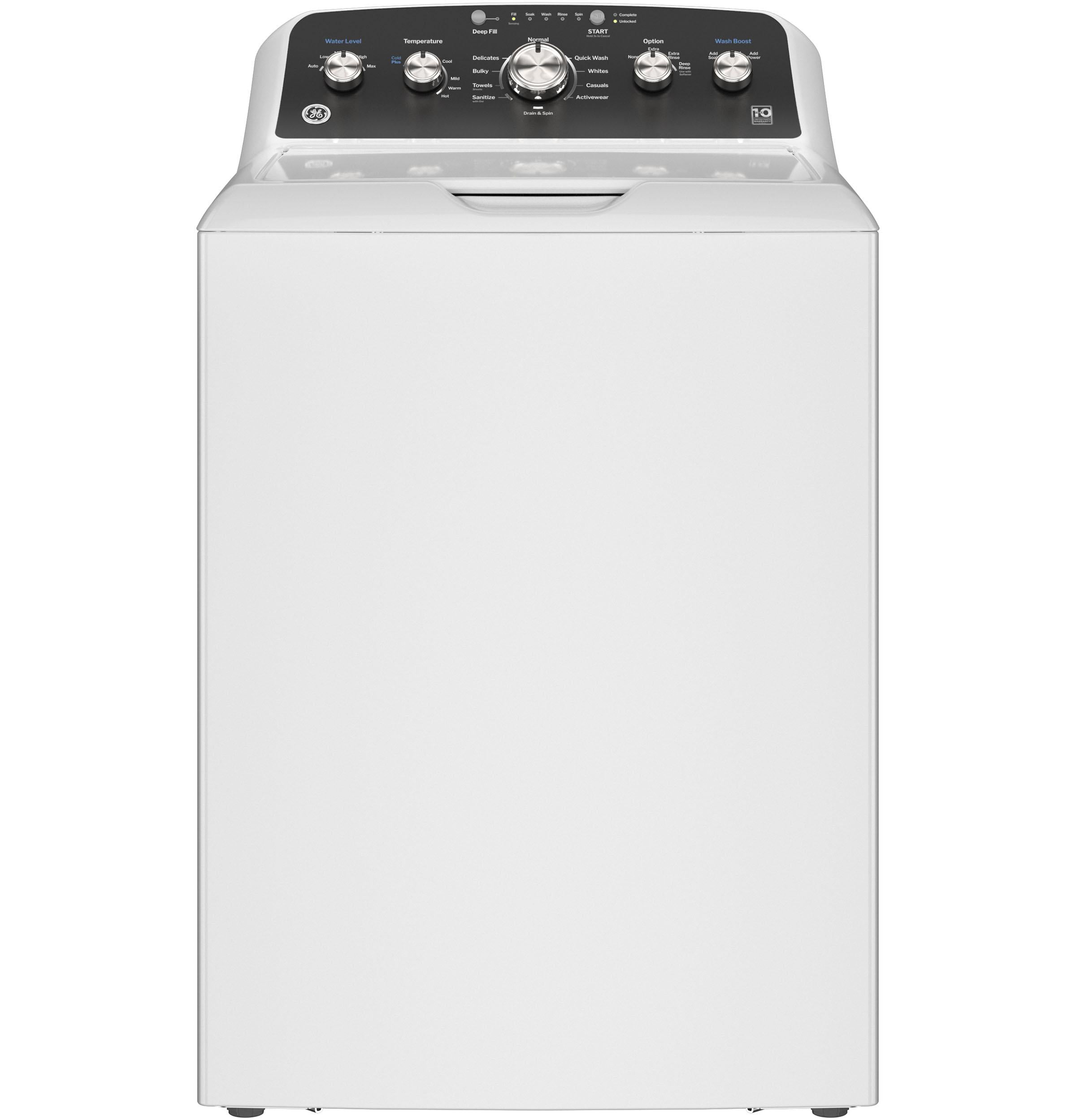 Ge Appliances GTW485ASWWB Ge® 4.5 Cu. Ft. Capacity Washer With Stainless Steel Basket, Cold Plus And Wash Boost​