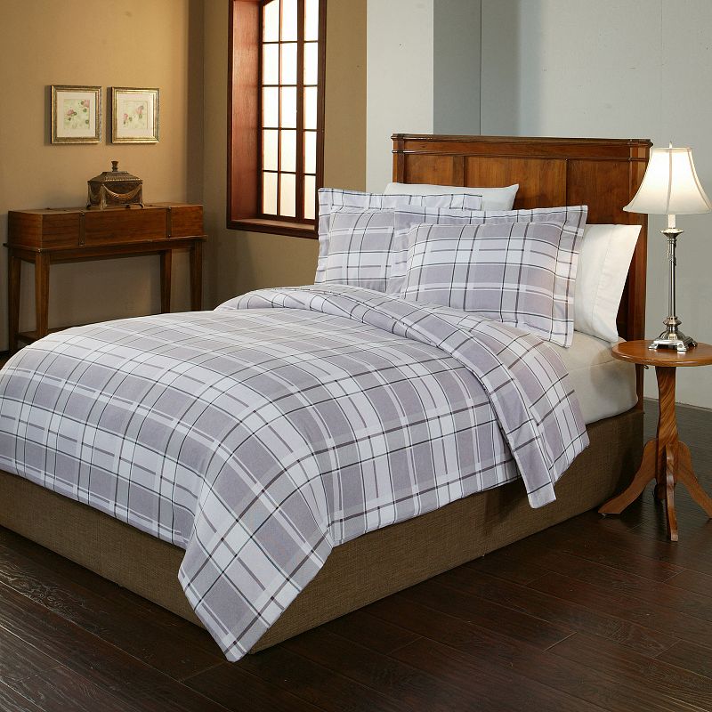 Pointehaven Jensen Flannel Duvet Cover Set