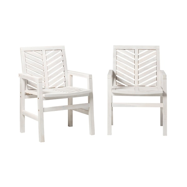 Middlebrook Acacia Wood Chevron Patio Chair (Set of 2)