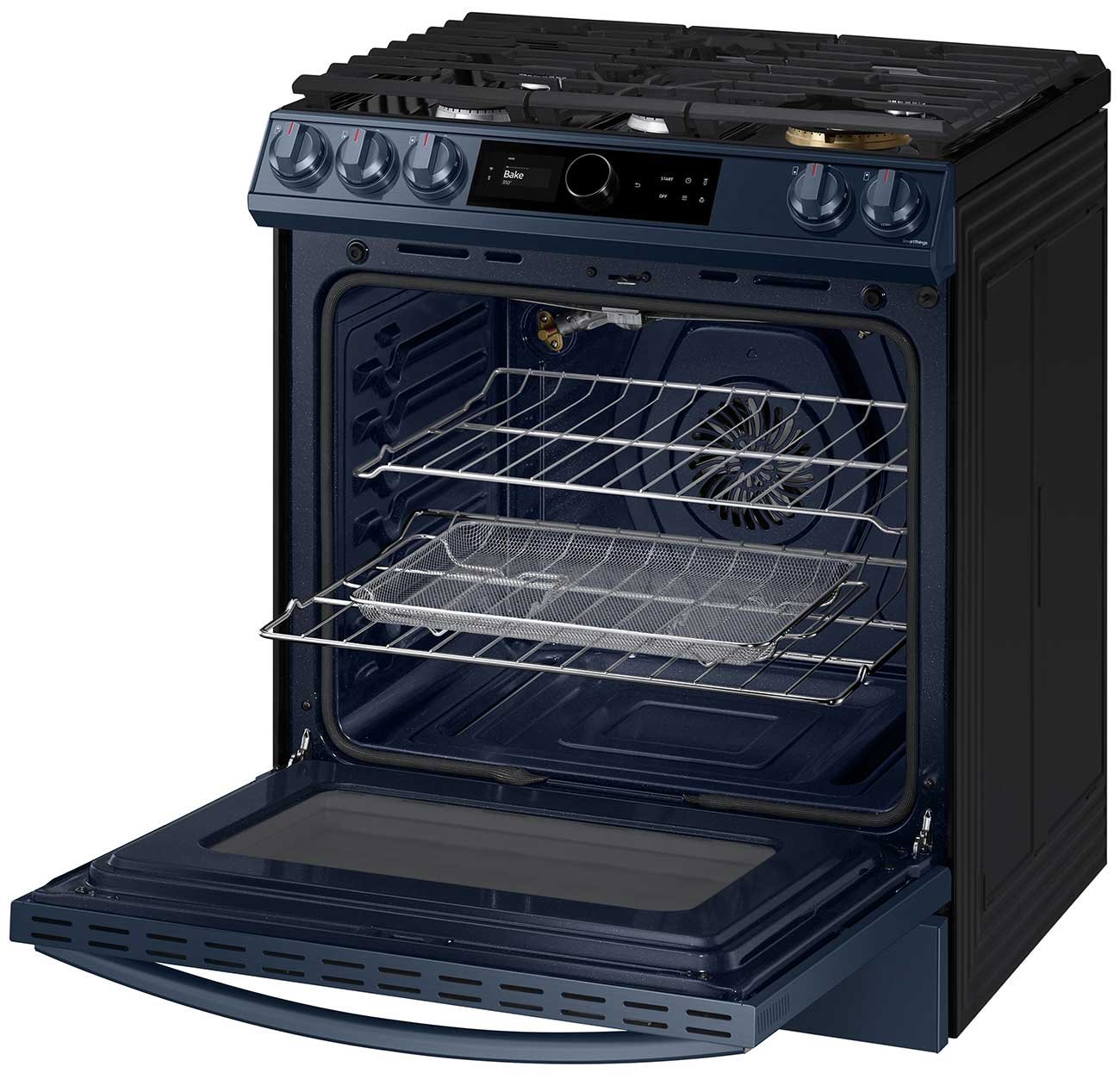  ADA 6 Cu. Ft. Fingerprint Resistant Navy Steel BESPOKE Front Control Slide-In Gas Range With Smart Dial and Air Fry