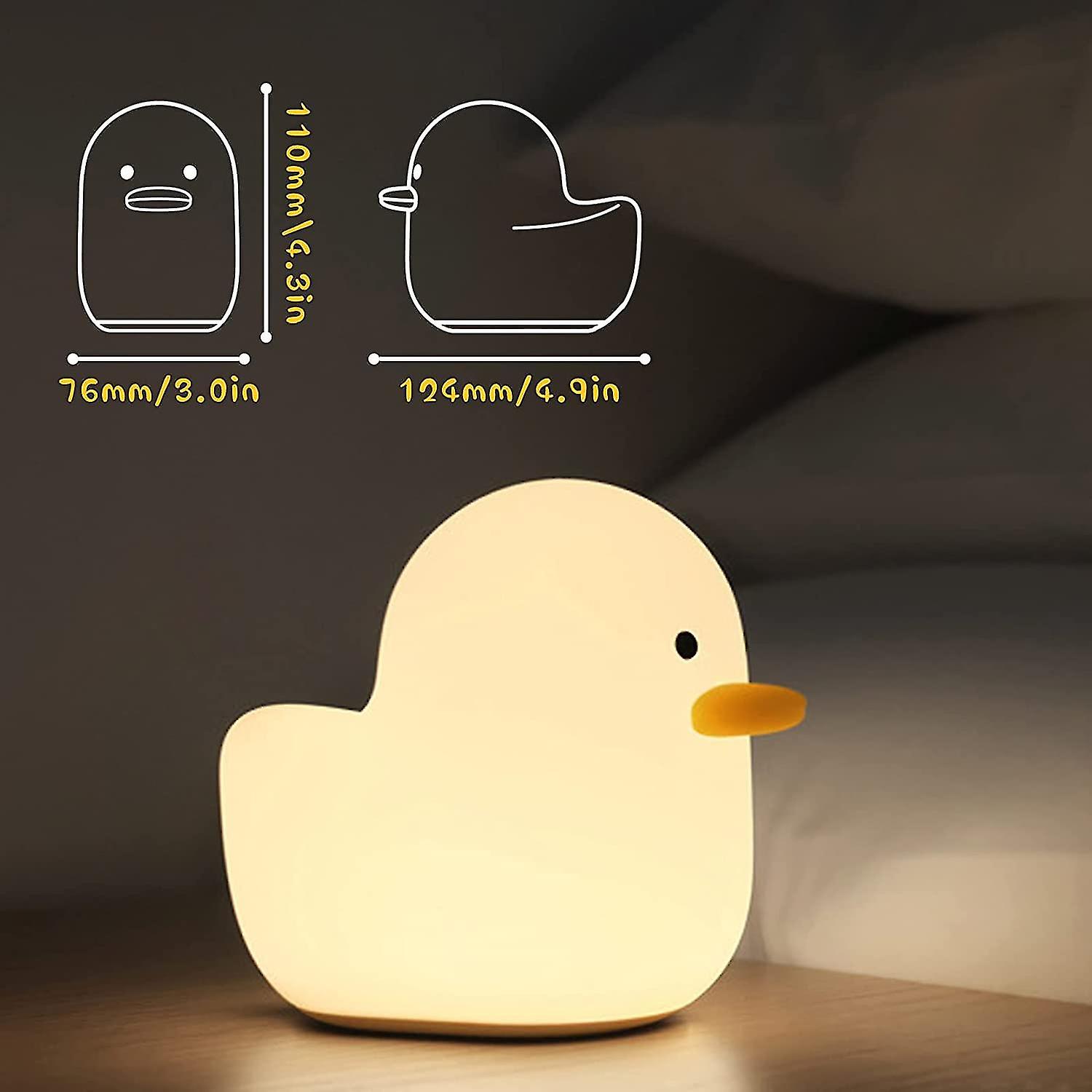 Dull Duck Night Light， Nursery Squishy Night Lamp， Silicone Nightlight For Breastfeeding， Cute Animal Bedside Table Lamp， Led Light Up Duck Nightlamp