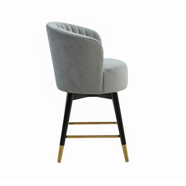 Liana Grey Velvet Swivel Stool by Inspire Me! Home Decor